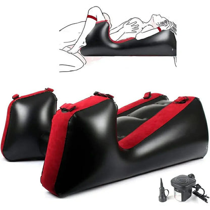 Sex Furniture Inflatable Sofa Bed with Handcuffs Bondage Gear for Couples