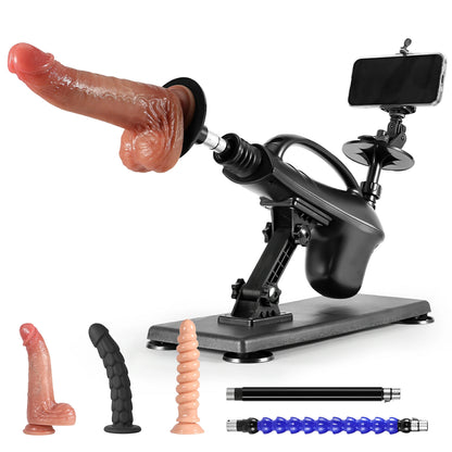 Foldable Dildo Machine With Phone Holder And Three Dildos For Women
