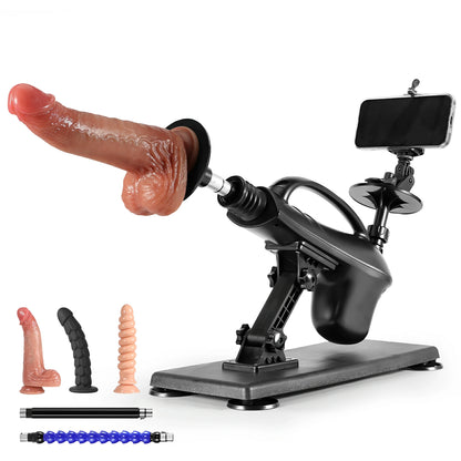 Foldable Dildo Machine With Phone Holder And Three Dildos For Women