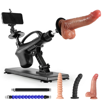 Foldable Dildo Machine With Phone Holder And Three Dildos For Women