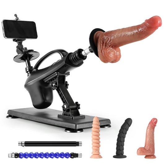 Foldable Dildo Machine With Phone Holder And Three Dildos For Women