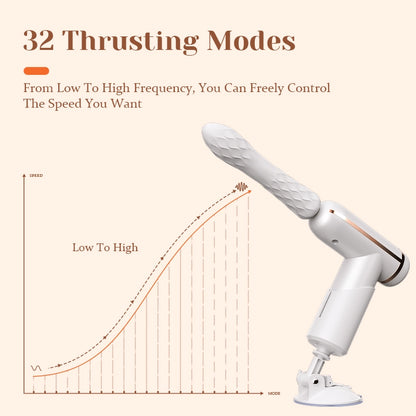 Automated Sex Machine With 32 Thrusting Modes And Four Massage Attachments
