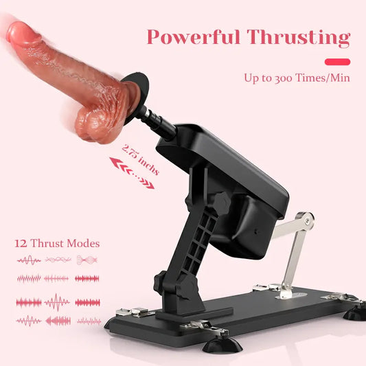 Powerful Thrusting Fuck Machine With Multiple Attachments And Suction Base For Women